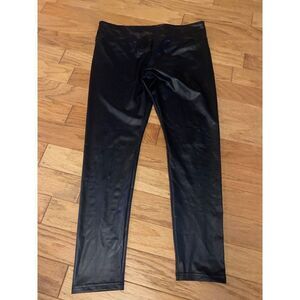 Wild Fable women's black faux leather high rise pull on leggings/pants size XL
